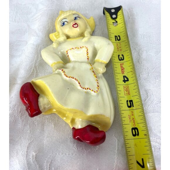 Dutch Girl Boy Plaster Wall Plaques Vintage Handpainted 5" Tall - Picture 4 of 6